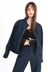 Eco Twill Denim Zip Up Jacket - CLARIKA Jacket General Orient