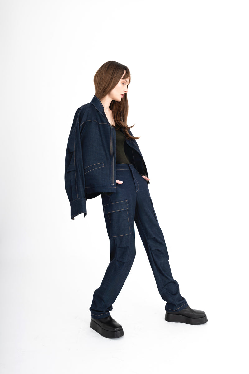 Eco Twill Denim Zip Up Jacket - CLARIKA Jacket General Orient