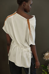 Silk Drape Neck Shell Top with Grosgrain Tape - ARIA FA24 Top GENERAL ORIENT   