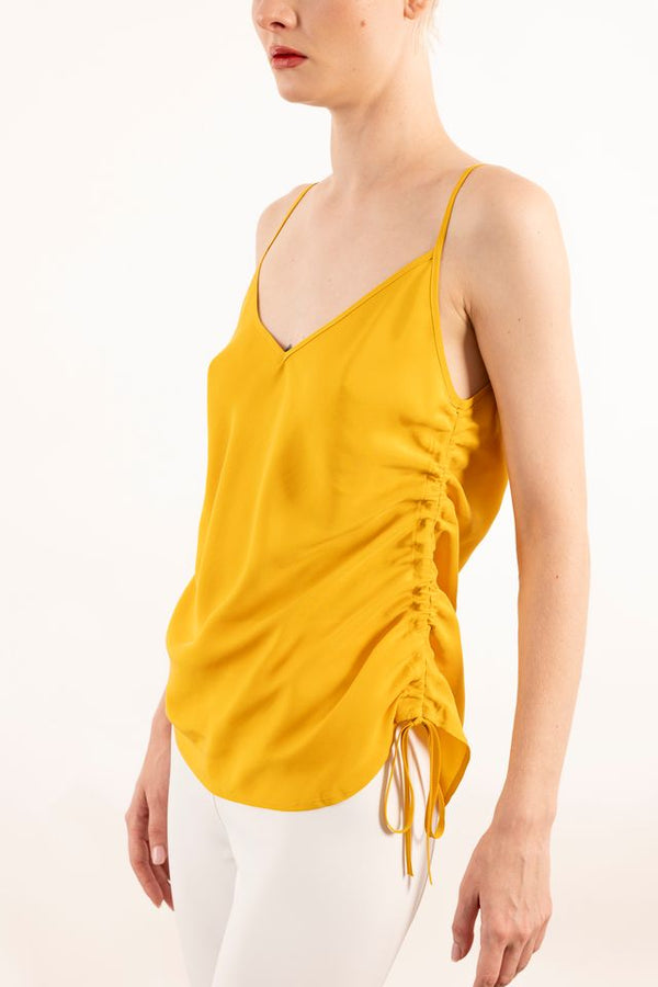 Silk Bias Camisole with Side Drawstrings - WYANETTA SUM24 Top GENERAL ORIENT   