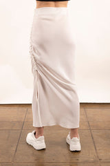 Silk Bias Skirt with Side Drawstrings - YASMINE Skirt GENERAL ORIENT   