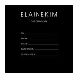 Gift Certificate Gift Card Elaine Kim