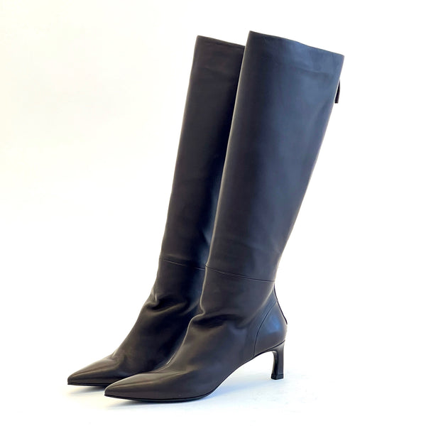 Pointy Toe Kitten Heel Knee High Boots Shoes Halmanera   