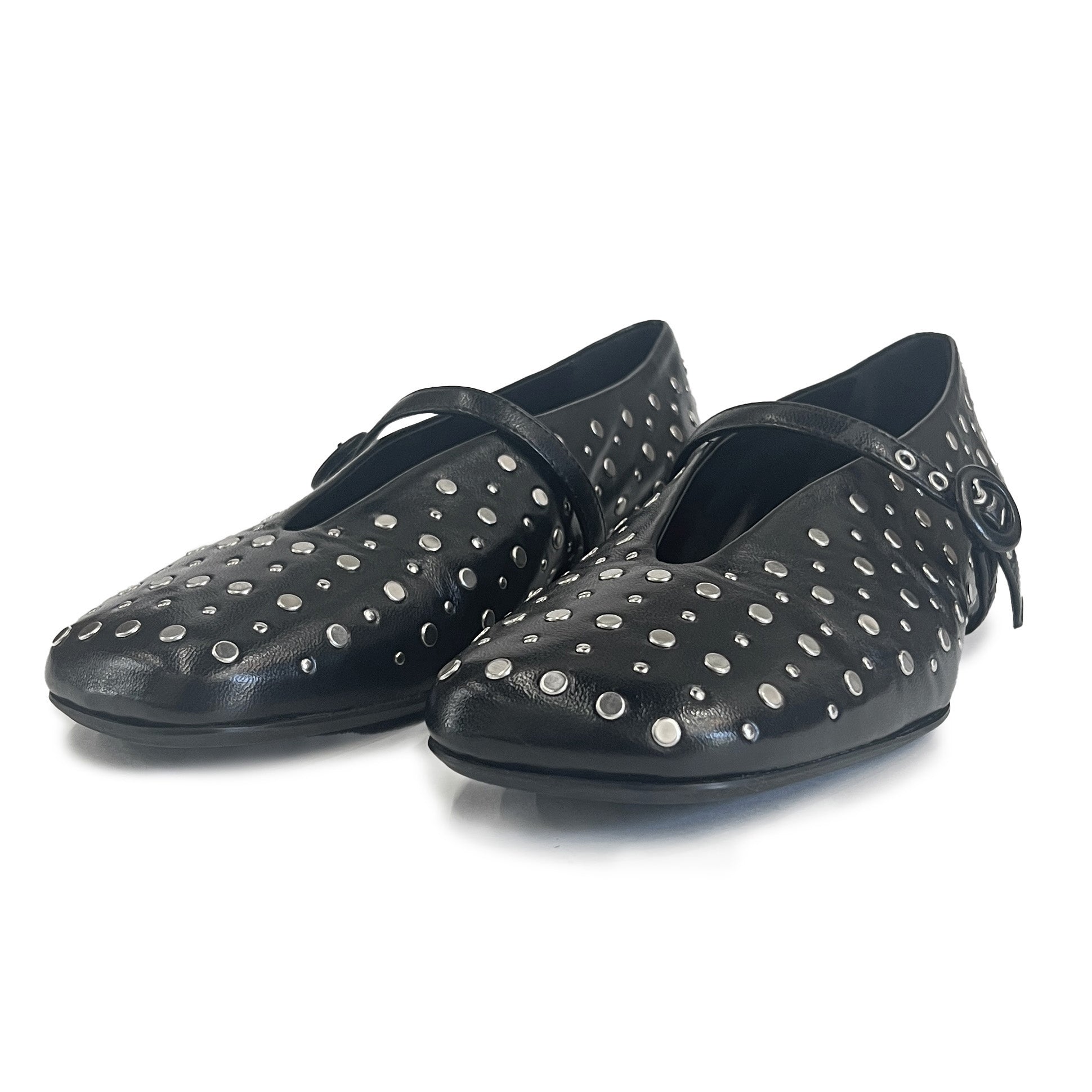 Studded Mary Jane Flats - XENA09 Shoes Halmanera