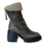 Shearling Chunky Heel Ankle Boots - ROST27W