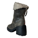 Shearling Chunky Heel Ankle Boots - ROST27W