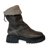 Shearling Round Toe Lug Sole Ankle Boots - RAMA27W