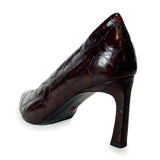 Pointy Toe High Heel Croco Pumps