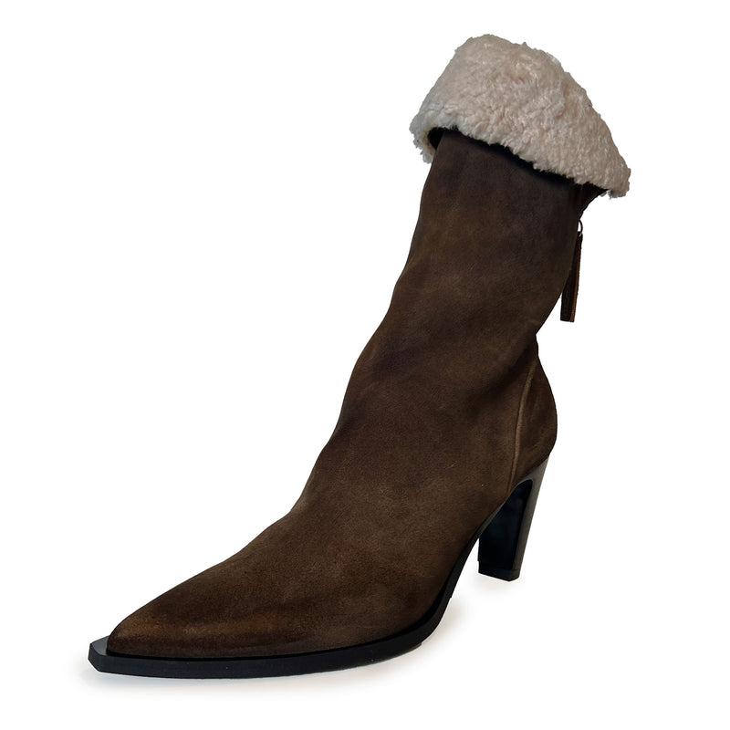 Shearing Pointy Toe High Heel Boots - TIA27W