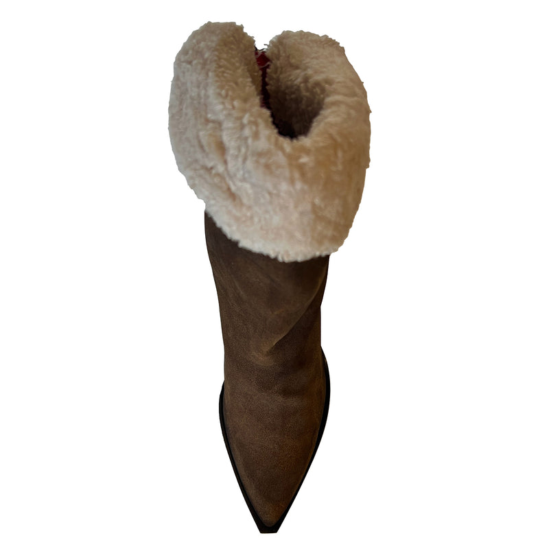 Shearing Pointy Toe High Heel Boots - TIA27W