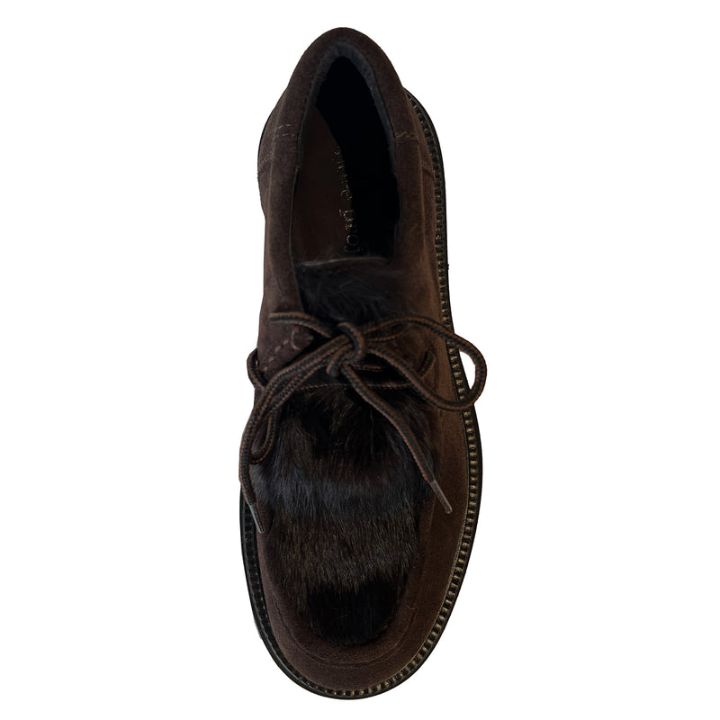 Calf Hair Lace Up Loafer with E.V.A. Sole