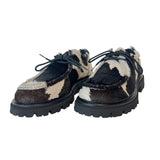 Cow Print Calf Hair Lace Up Loafer with E.V.A. Sole