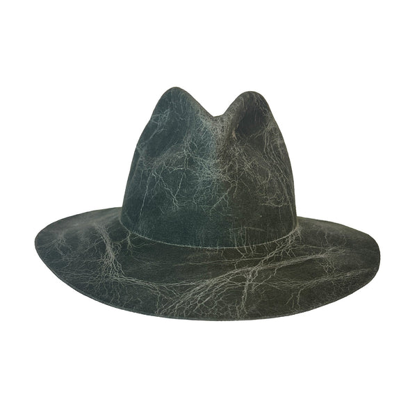 Waxed Lapin Felt Fedora Hat - HAILEY Hat Reinhard Plank Forest Waxed Lapin OS