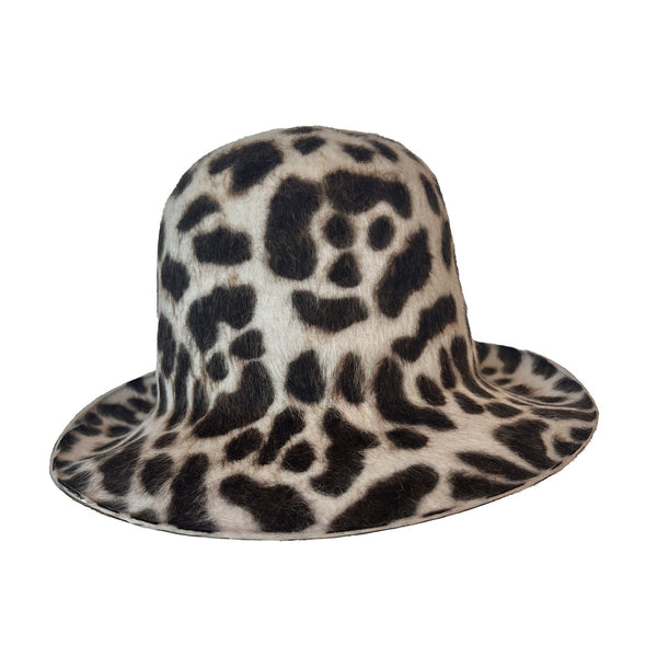 Animal Print Lapin Felt Deep Derby Hat - KEATON Hat Reinhard Plank