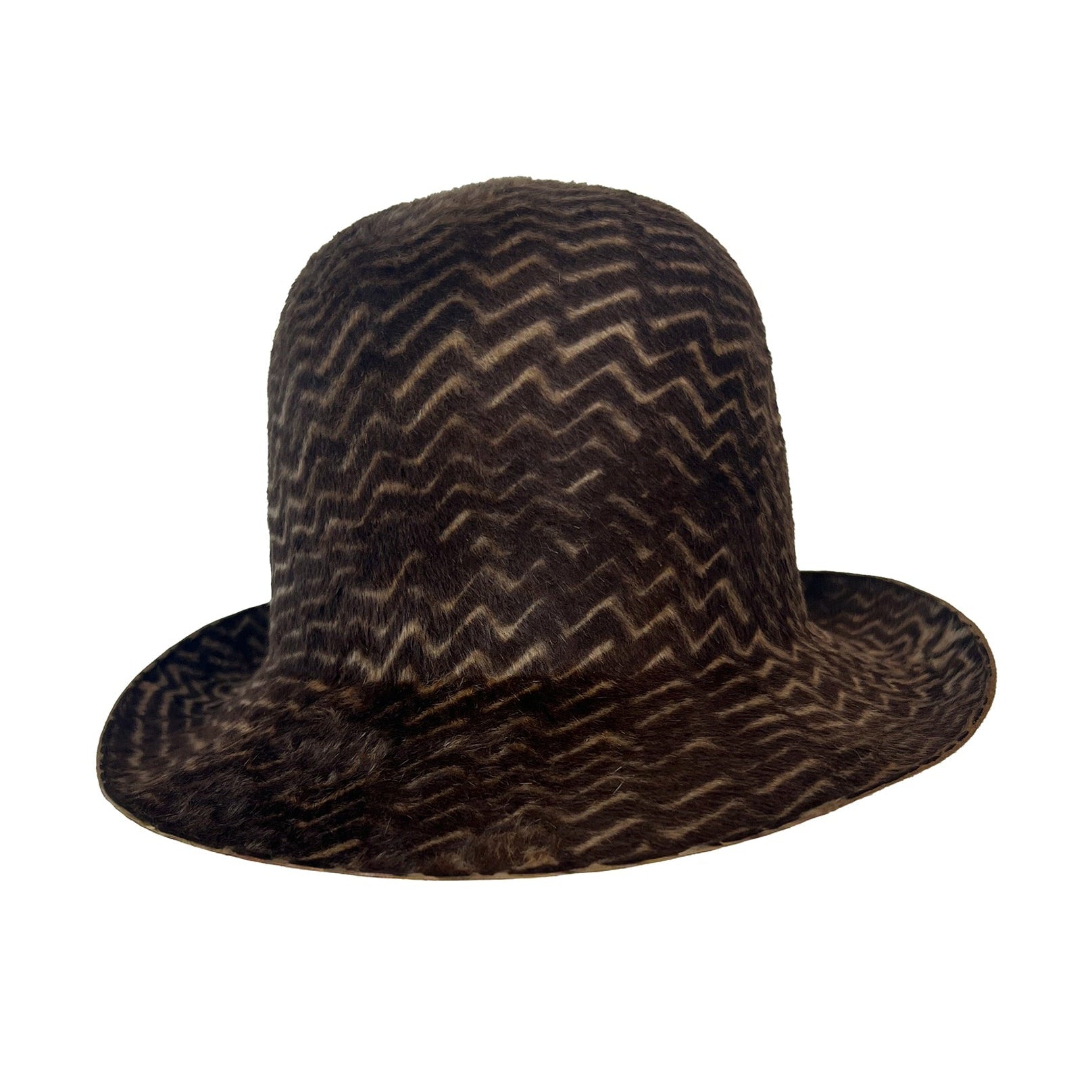 Printed Lapin Felt Deep Derby Hat - JOSIE Hat Reinhard Plank Herringbone Lapin OS