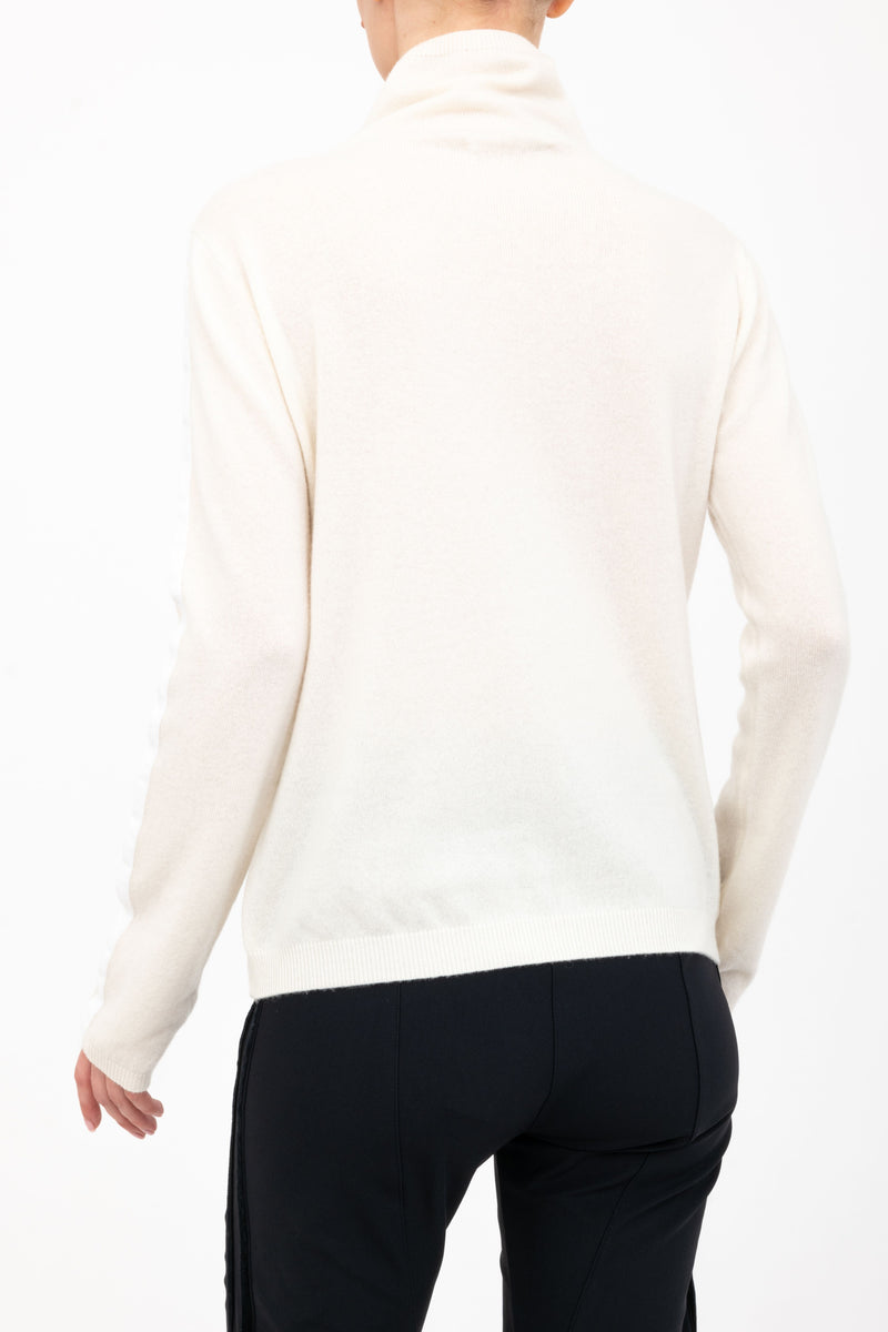 Cashmere Blend Mock Neck Knit Top with Velvet Trim - ALEXIA H24 Sweater STYLEM   