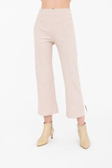 Tech Stretch Cropped Pant with Side Contrast Stripe - BOBBI Pant STYLEM Nude/White P