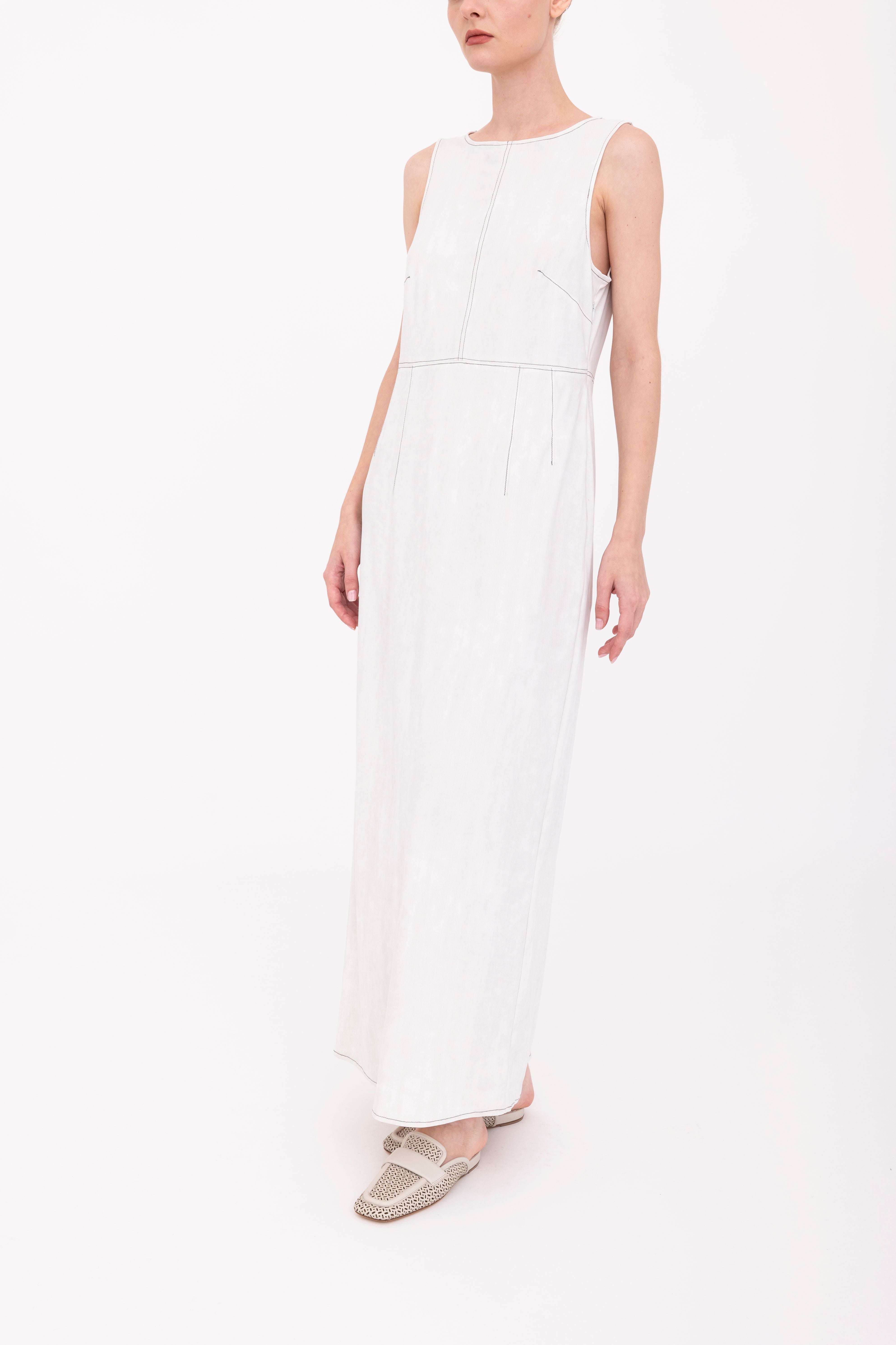 Soft Tech Scuba Tank Long Dress - BERGENIA Dress GENERAL ORIENT Ice P