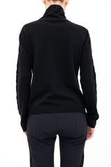 Cashmere Blend Mock Neck Knit Top with Velvet Trim - ALEXIA H24 Sweater STYLEM   