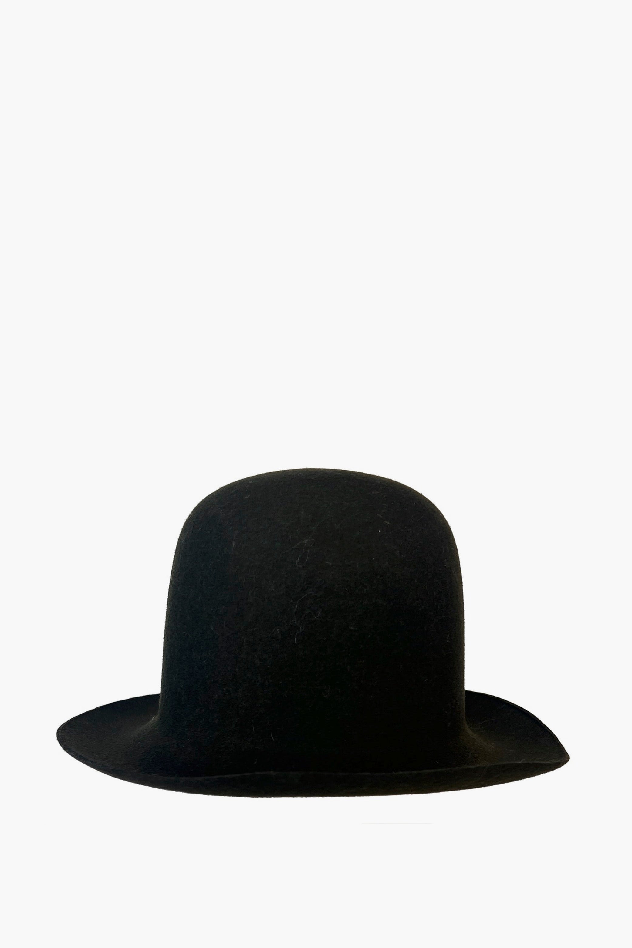 Dark green derby hat on a white background