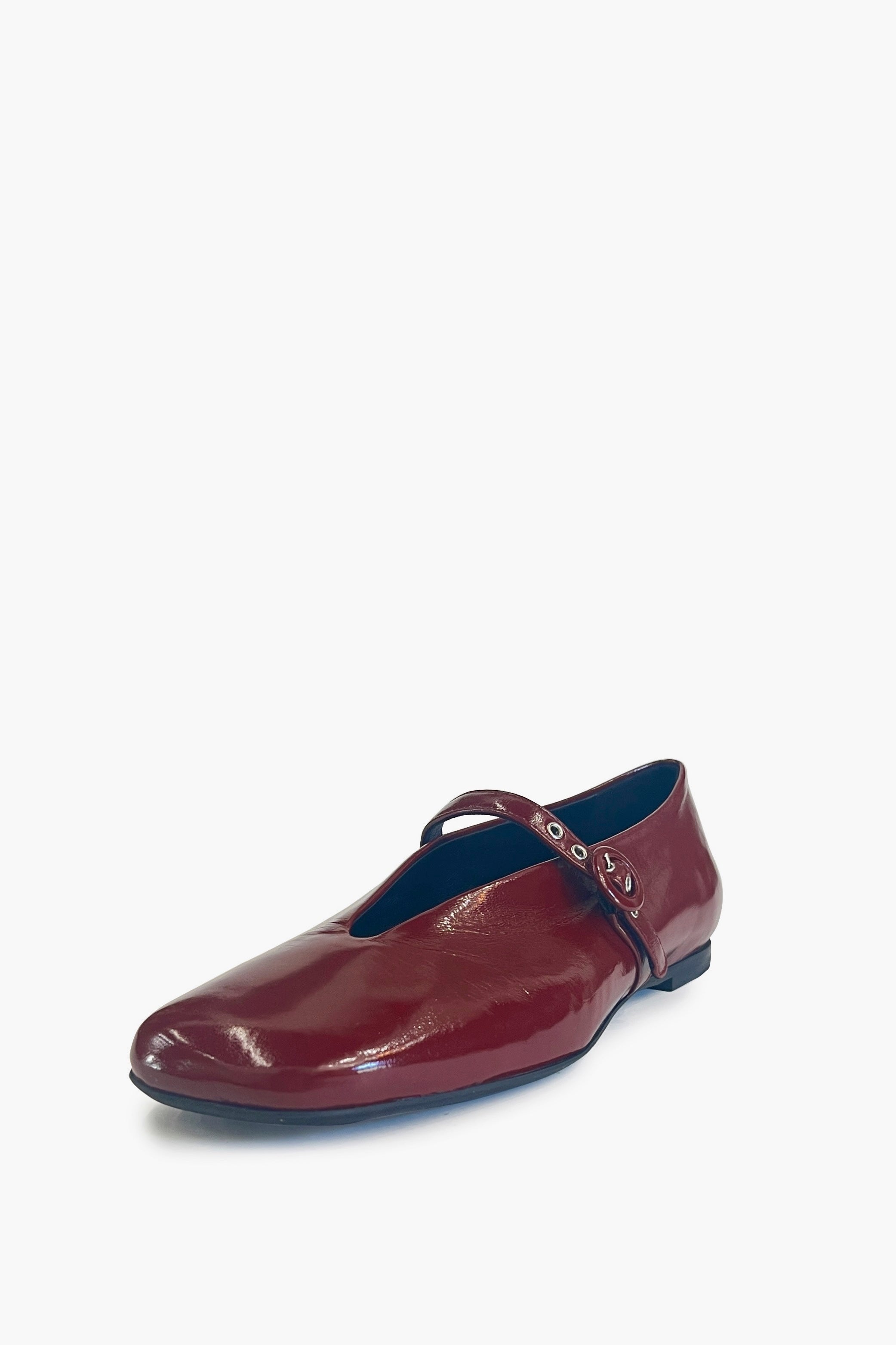 Burgundy Mary Jane Flats
