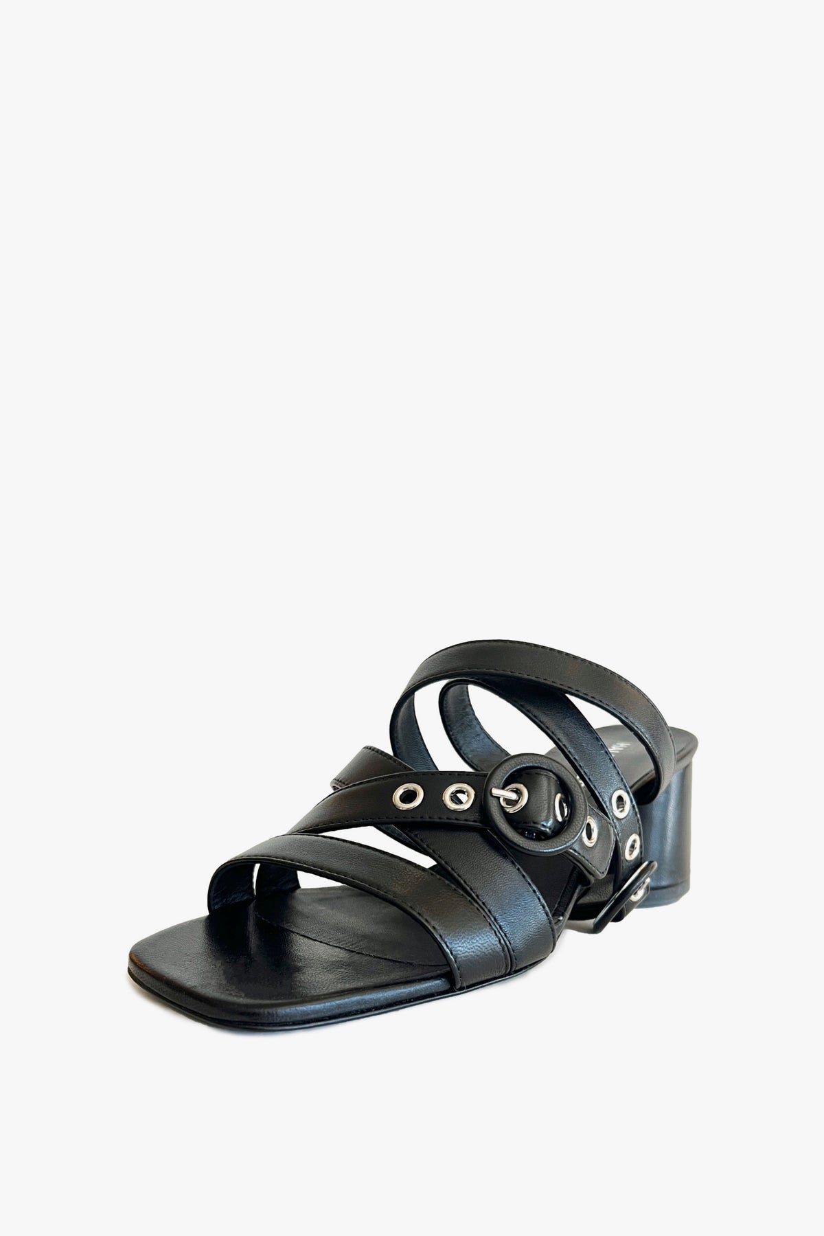 Black Open Toe Ankle Strap Sandal