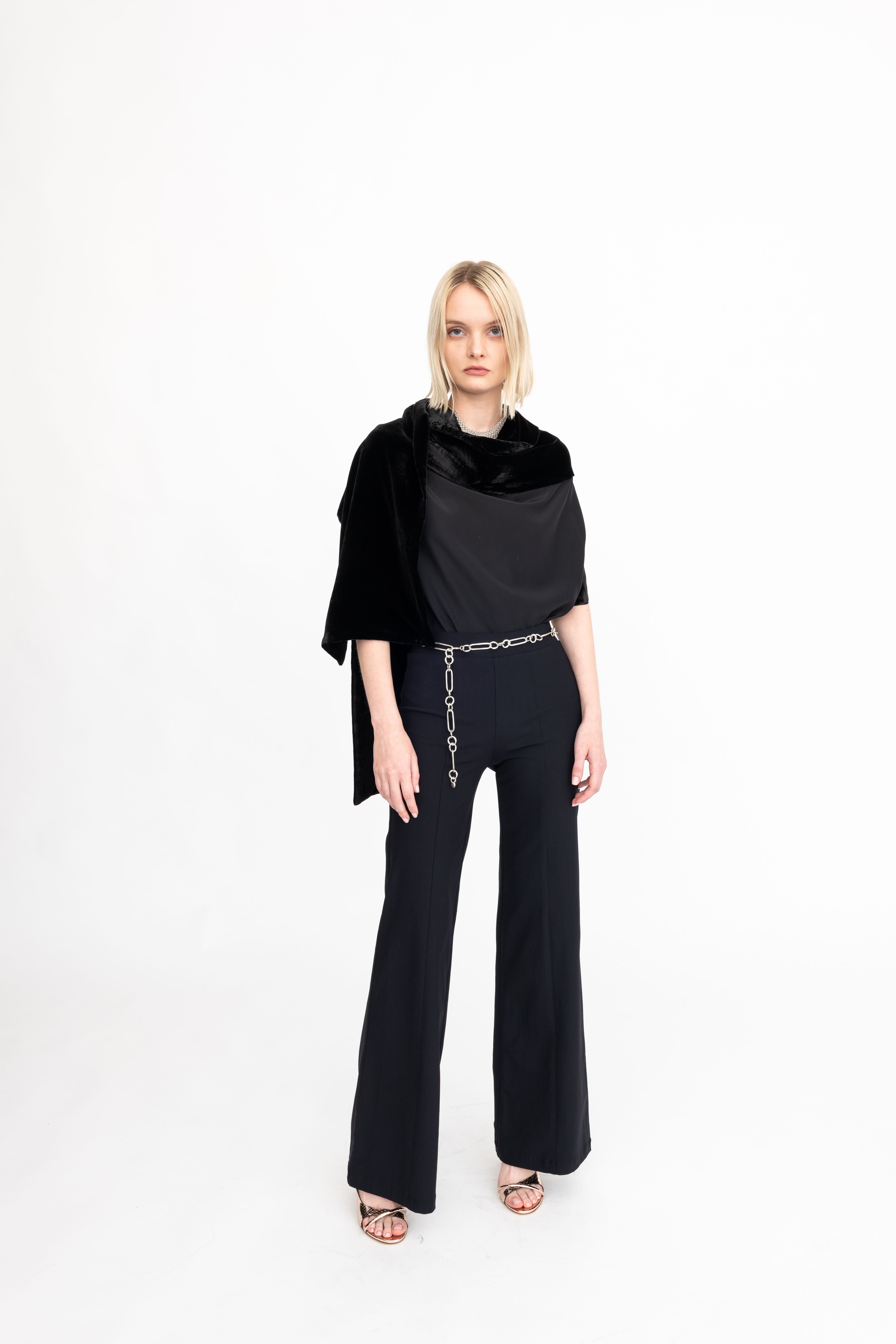 Silk Velvet Shrug with Silk Contrast - AMARI Scarf GENERAL ORIENT