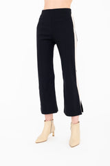 Tech Stretch Cropped Pant with Side Contrast Stripe - BOBBI Pant STYLEM Black/Nude P