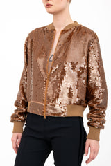 Sequins Bomber Jacket - AMARANTE H24 Jacket GENERAL ORIENT Bronze Sequin P/S 