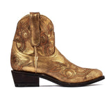 Cowboy Round Toe Ankle Boots - Golden Shoes Mexicana Gold 7