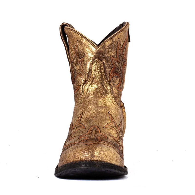 Cowboy Round Toe Ankle Boots - Golden Shoes Mexicana