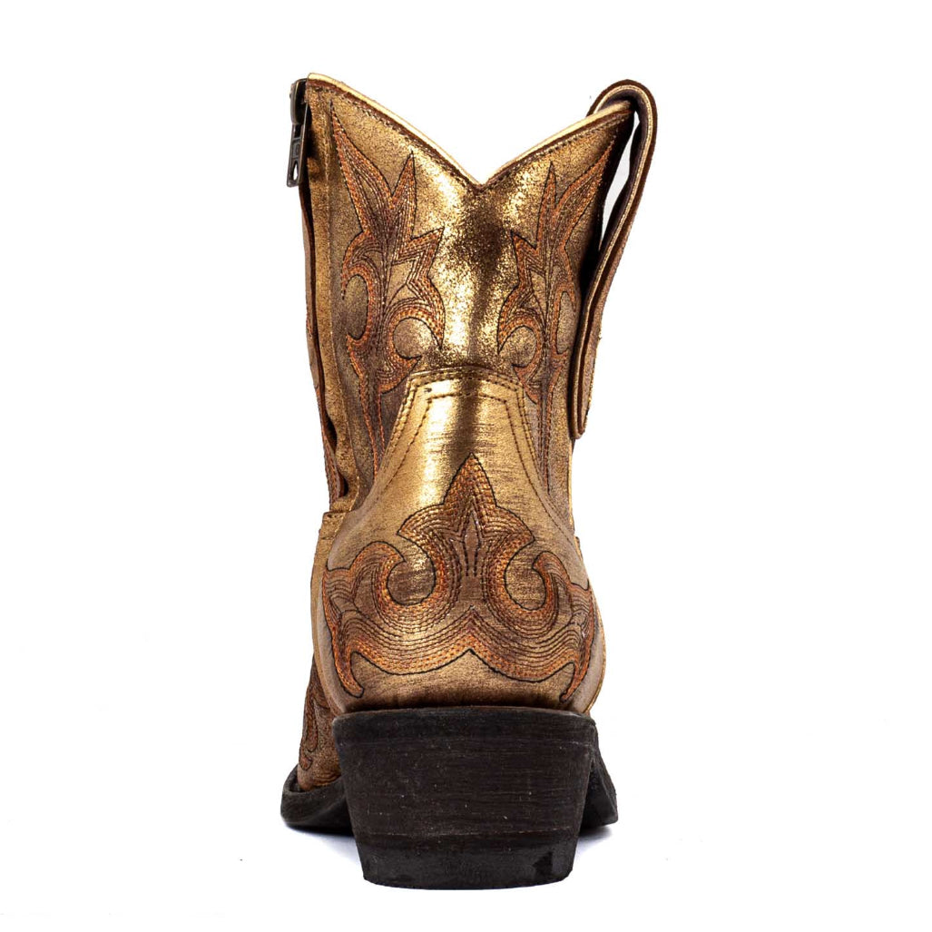 Cowboy Round Toe Ankle Boots - Golden Shoes Mexicana