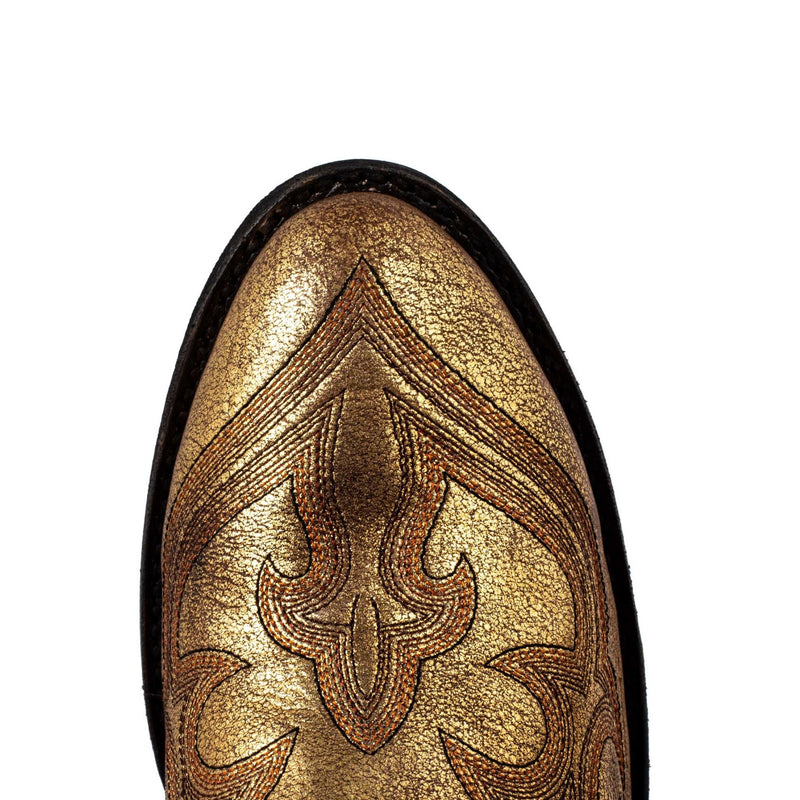 Cowboy Round Toe Ankle Boots - Golden Shoes Mexicana