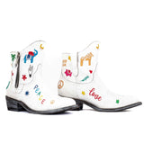 Cowboy Round Toe Ankle Boots - Love & Peace Shoes Mexicana