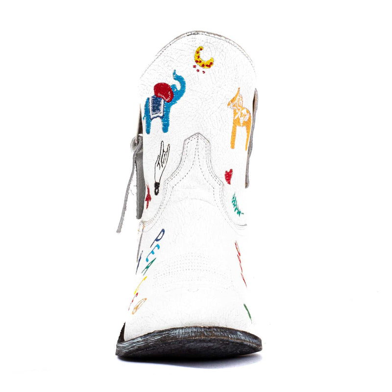 Cowboy Round Toe Ankle Boots - Love & Peace Shoes Mexicana