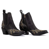 Cowboy Pointed Toe Ankle Boots - Rancher Shoes Mexicana