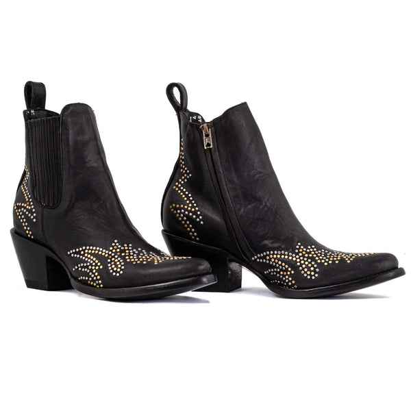Cowboy Pointed Toe Ankle Boots - Rancher Shoes Mexicana