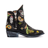 Cowboy Round Toe Ankle Boots - Paisley Shoes Mexicana Black 7