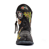Cowboy Round Toe Ankle Boots - Paisley Shoes Mexicana