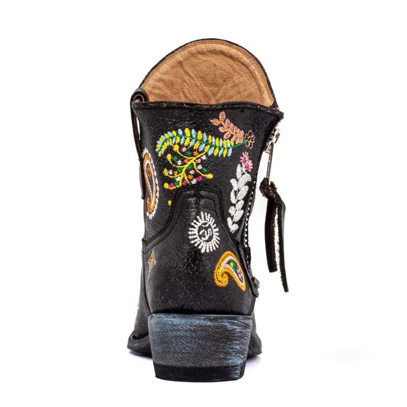Cowboy Round Toe Ankle Boots - Paisley Shoes Mexicana