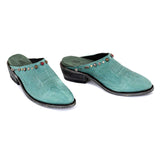 Cowboy Round Toe Mules - Turquoise Shoes Mexicana