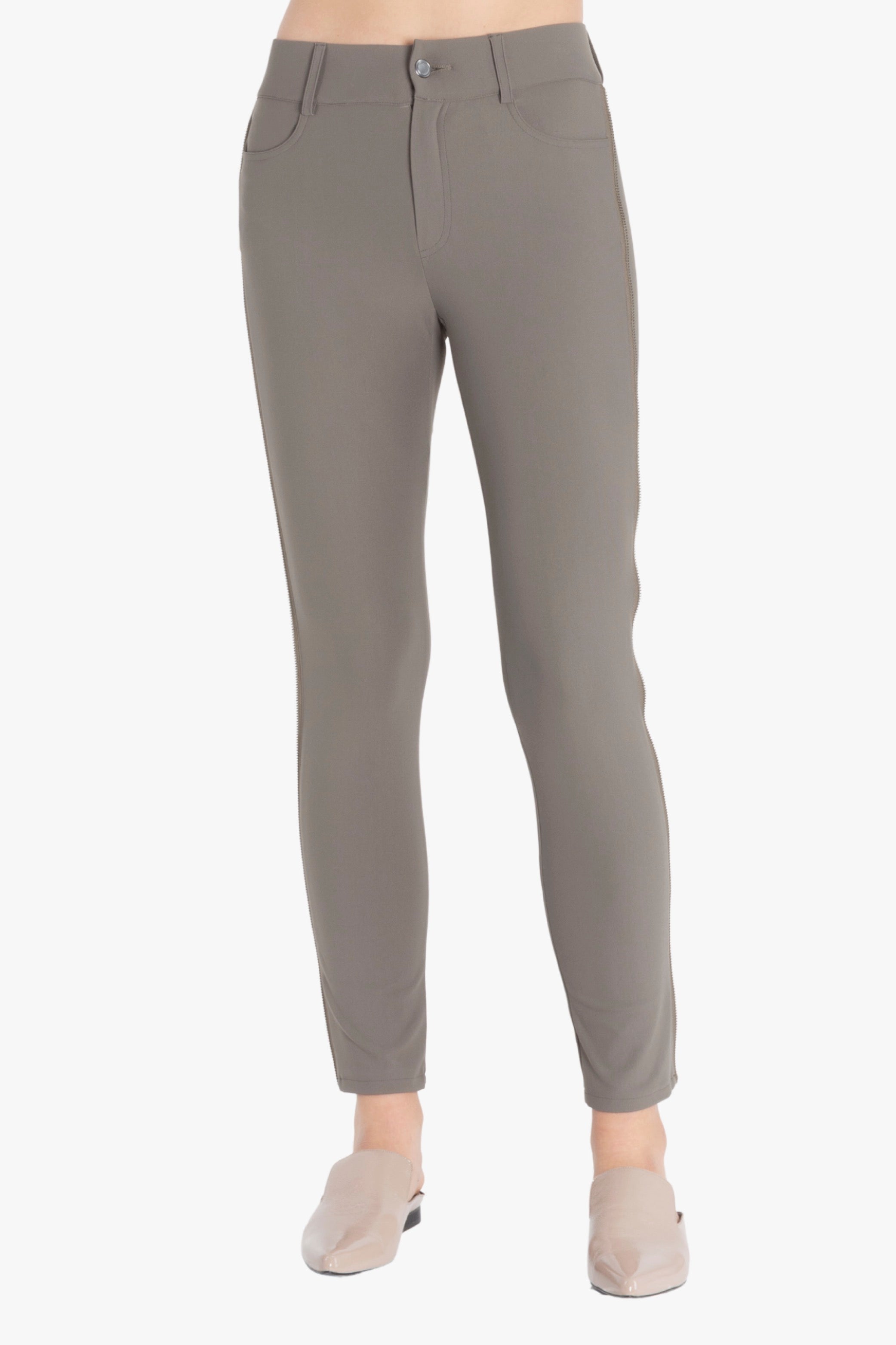 Tech Stretch Jean Pant with Side Zipper Trim