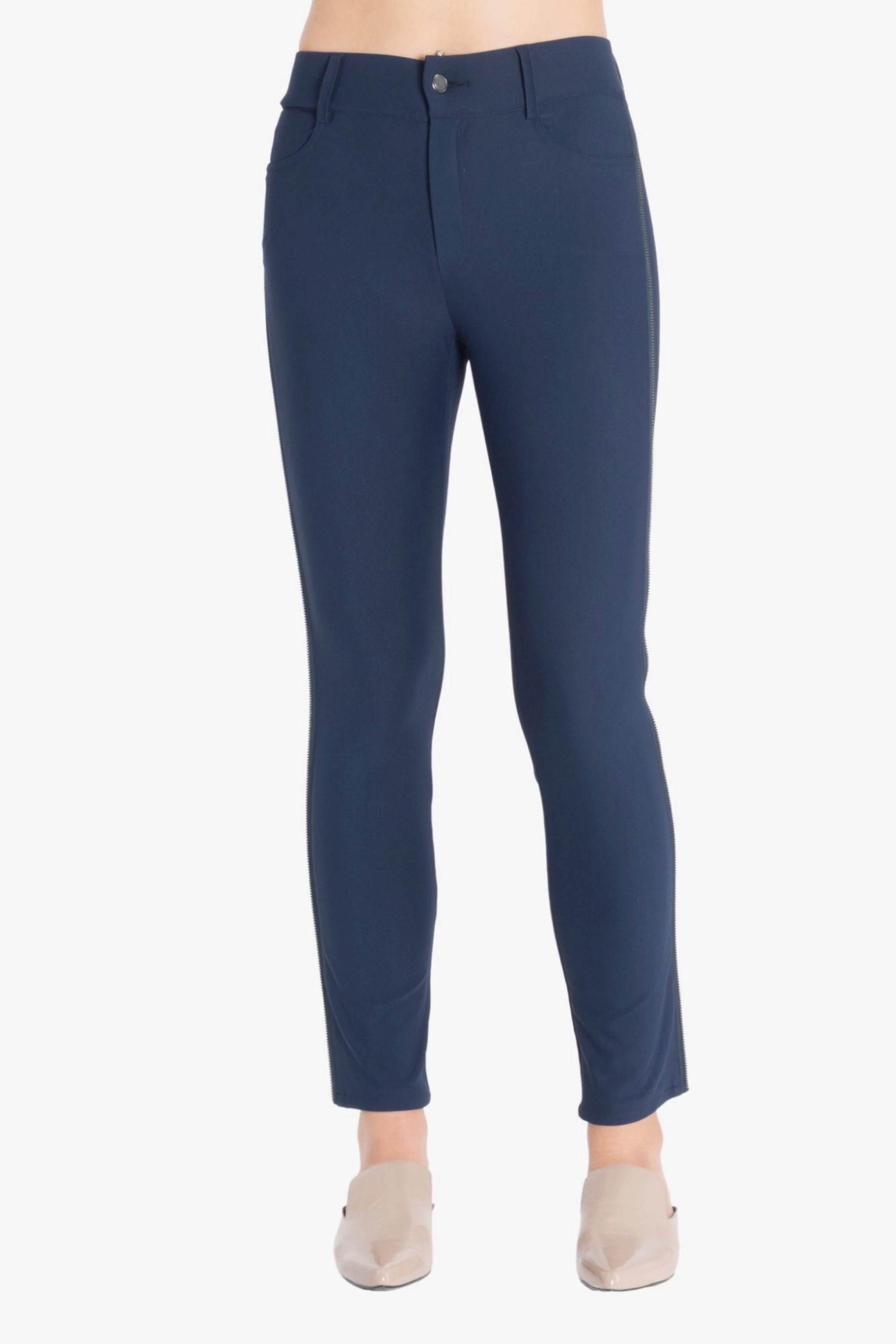 Tech Stretch Jean Pant with Side Zipper Trim