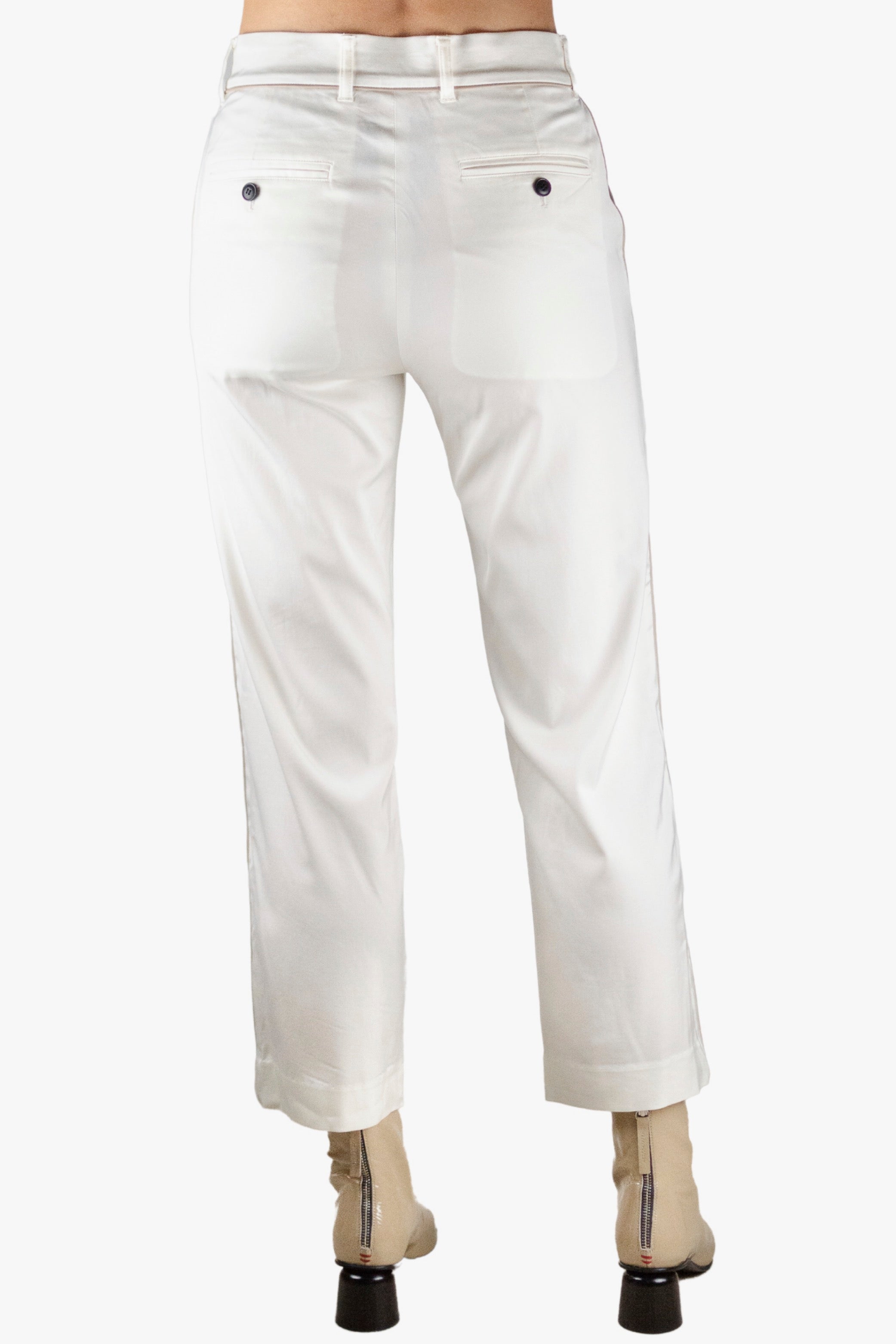 White pants on a white background