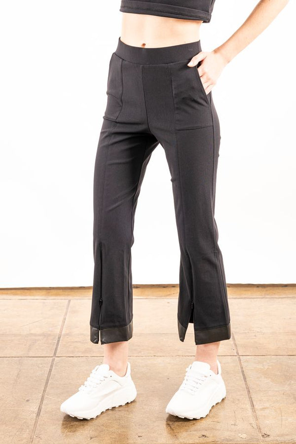 Tech Stretch Flare Cropped Legging with Invisible Front Zip - YOLANDA Pant STYLEM   