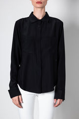 Silk Shirt With Wrap Snap - URSALA CORE Shirt General Orient Black P 