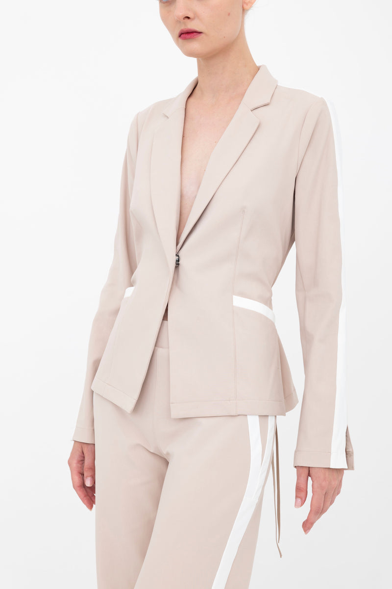 Tech Stretch Short Notched Collar Blazer with Contrast