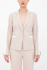 Tech Stretch Short Notched Collar Blazer with Contrast Stripe - BEXLEY Jacket GENERAL ORIENT