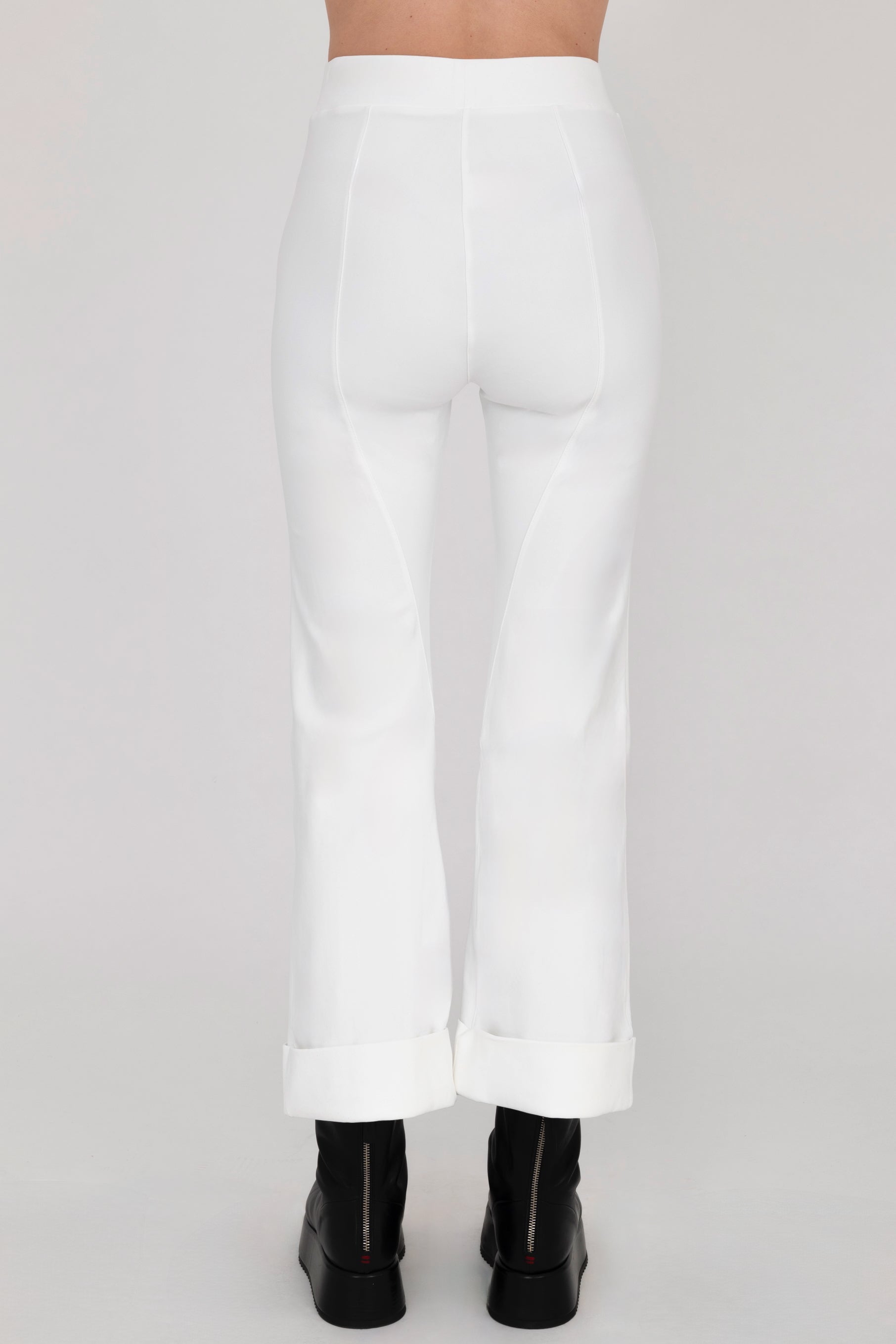 White Tech Stretch Cropped Cuffed Pant 