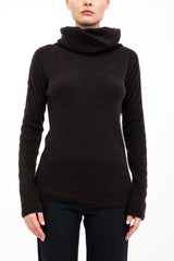 Cashmere Blend Off Shoulder Rib Knit with Velvet Trim - ASHIYA H24 Sweater STYLEM   